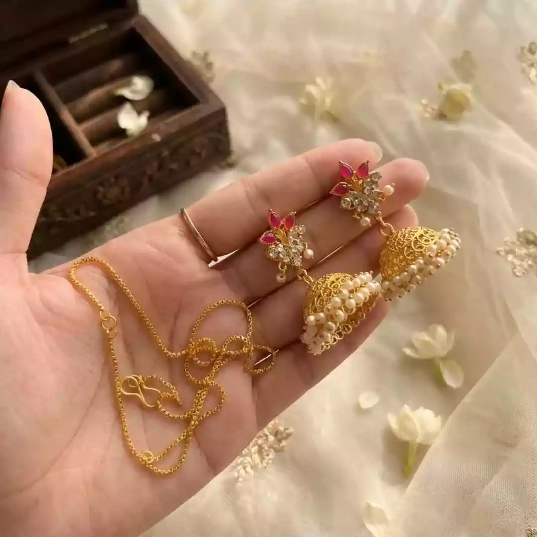 Indian jhumki with chain