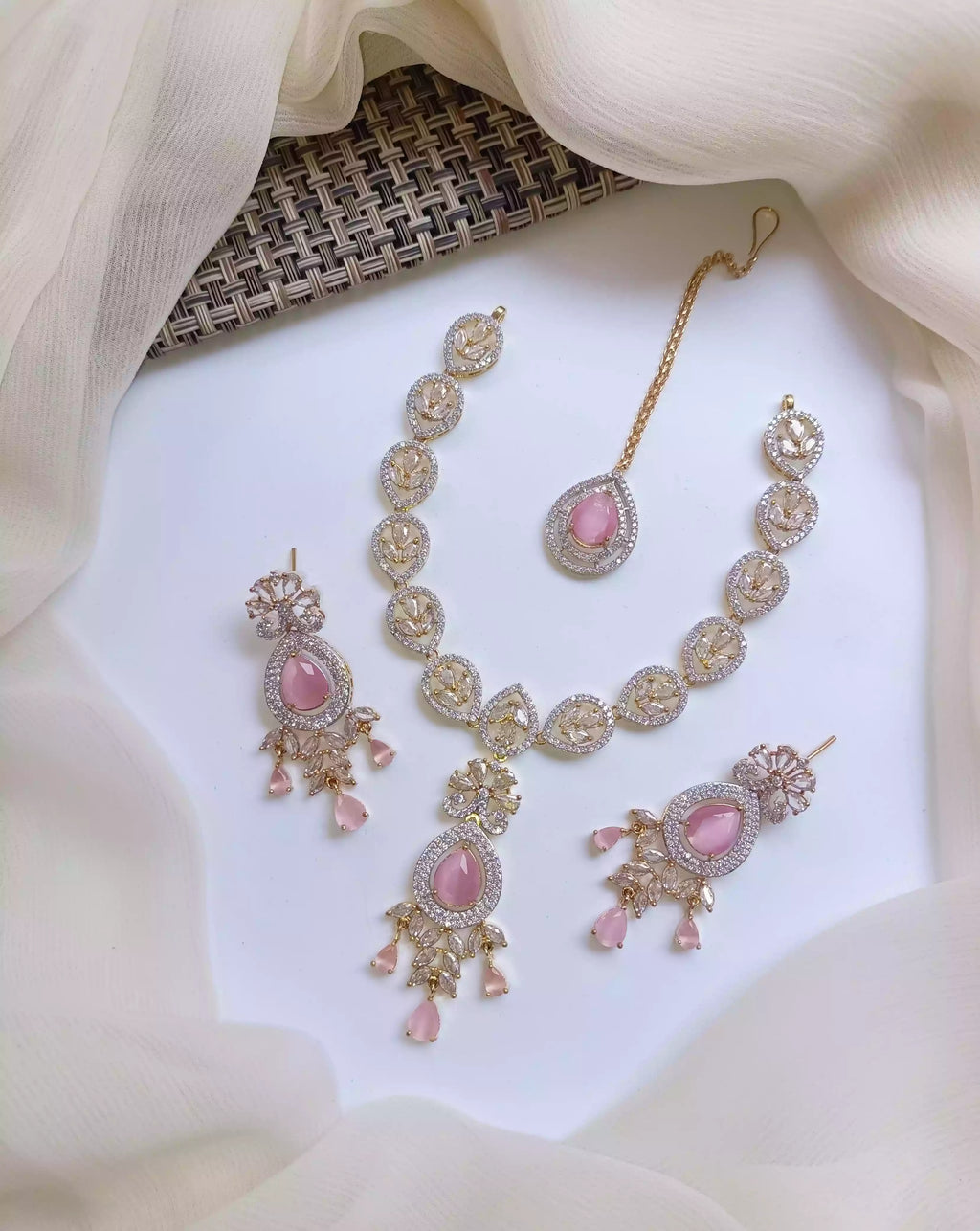 Indian zircon necklace set