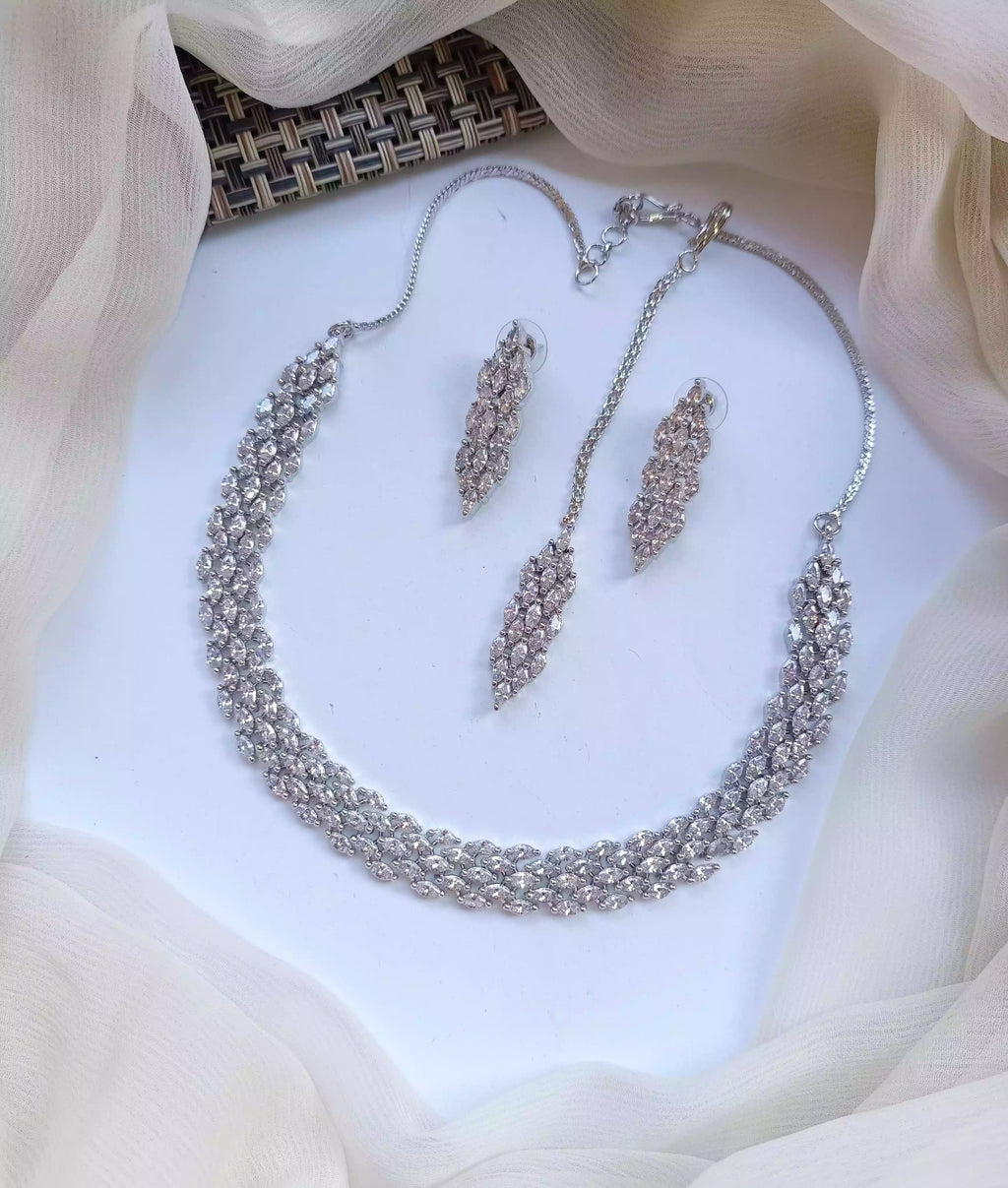 Indian zircon necklace set