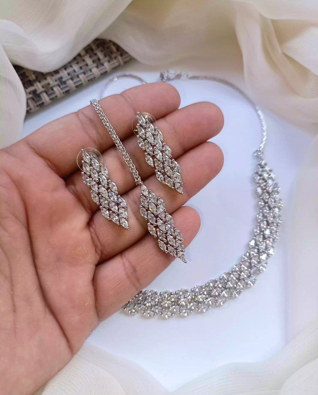 Indian zircon necklace set