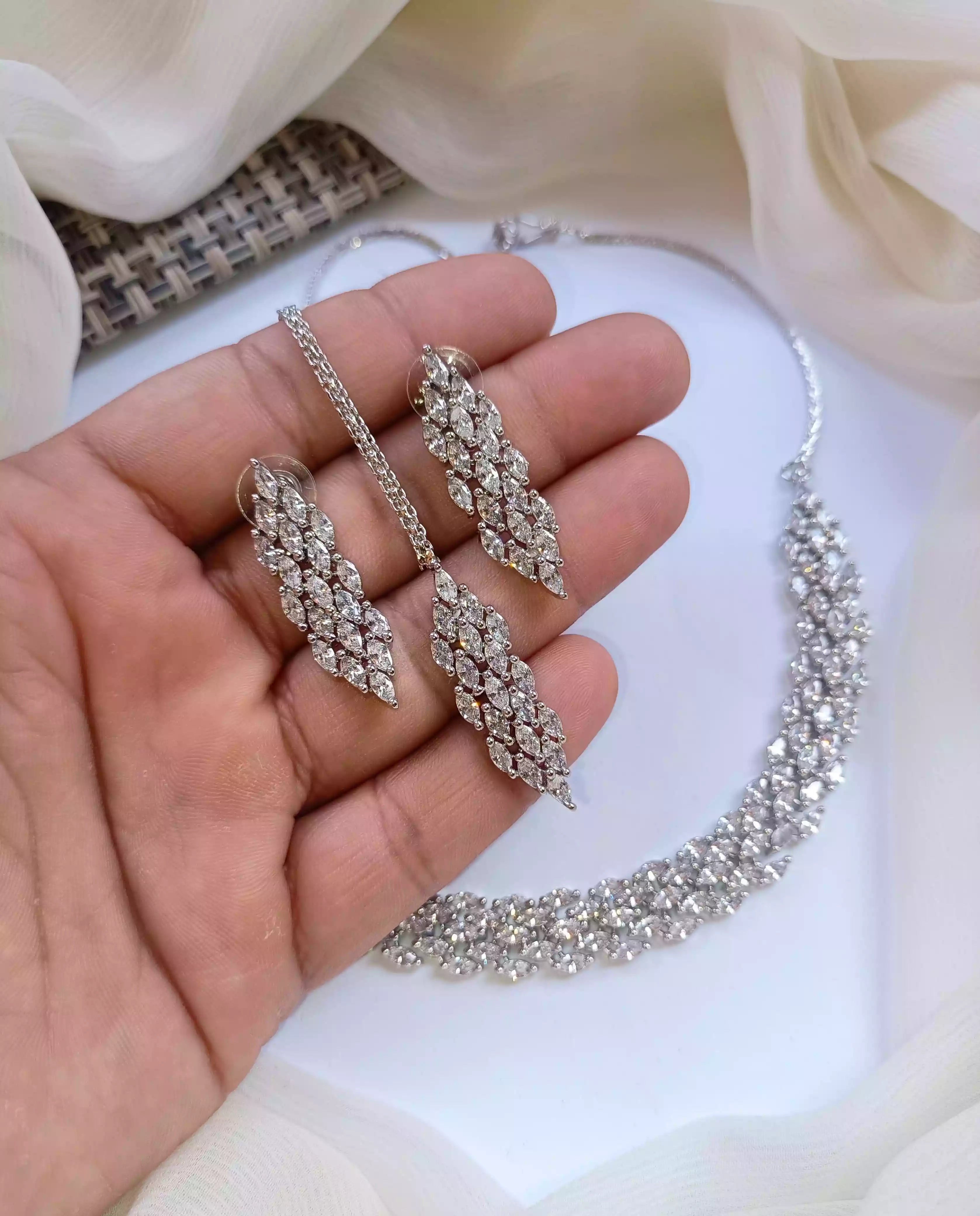 Indian zircon necklace set