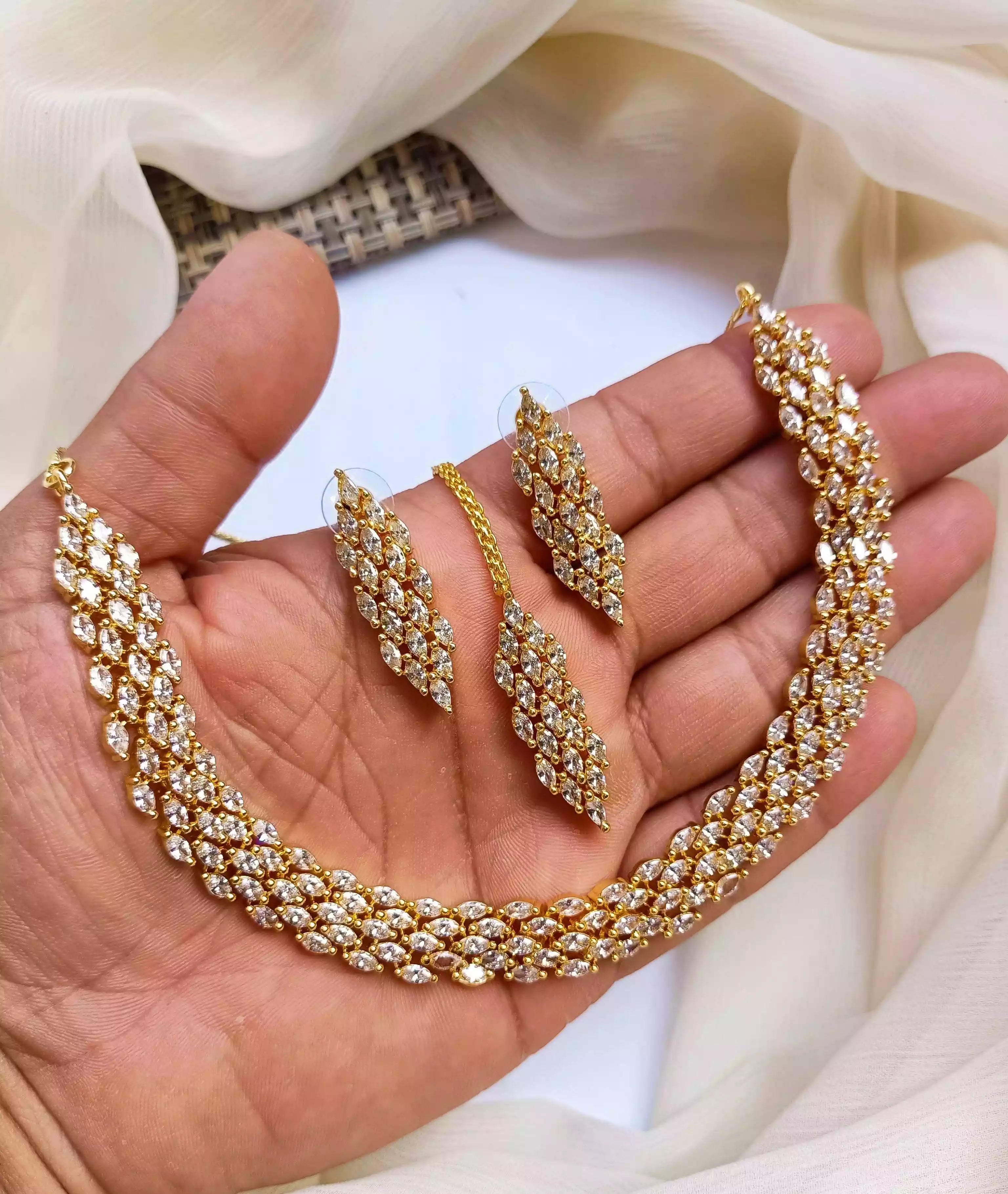 Indian zircon necklace set