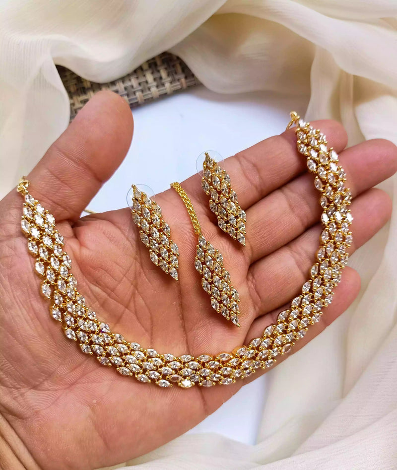 Indian zircon necklace set