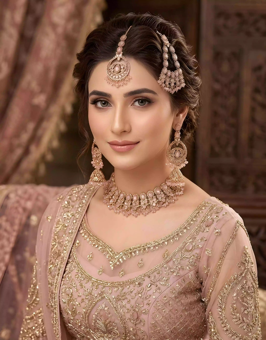 Zircon birdal set with jhumar