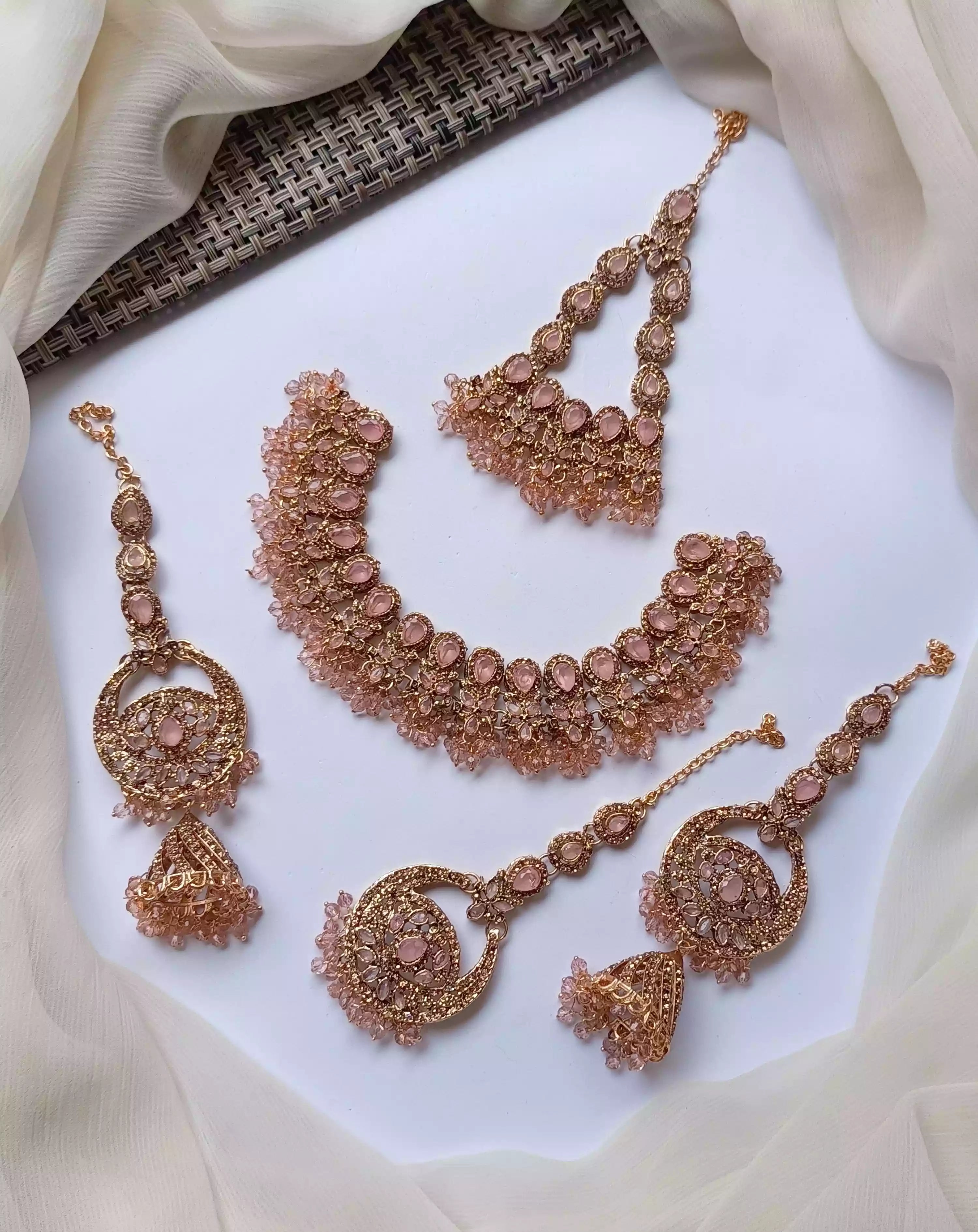 Zircon birdal set with jhumar Main image