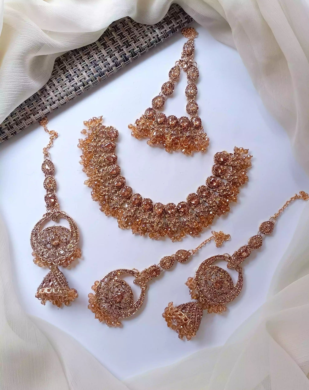 Zircon birdal set with jhumar
