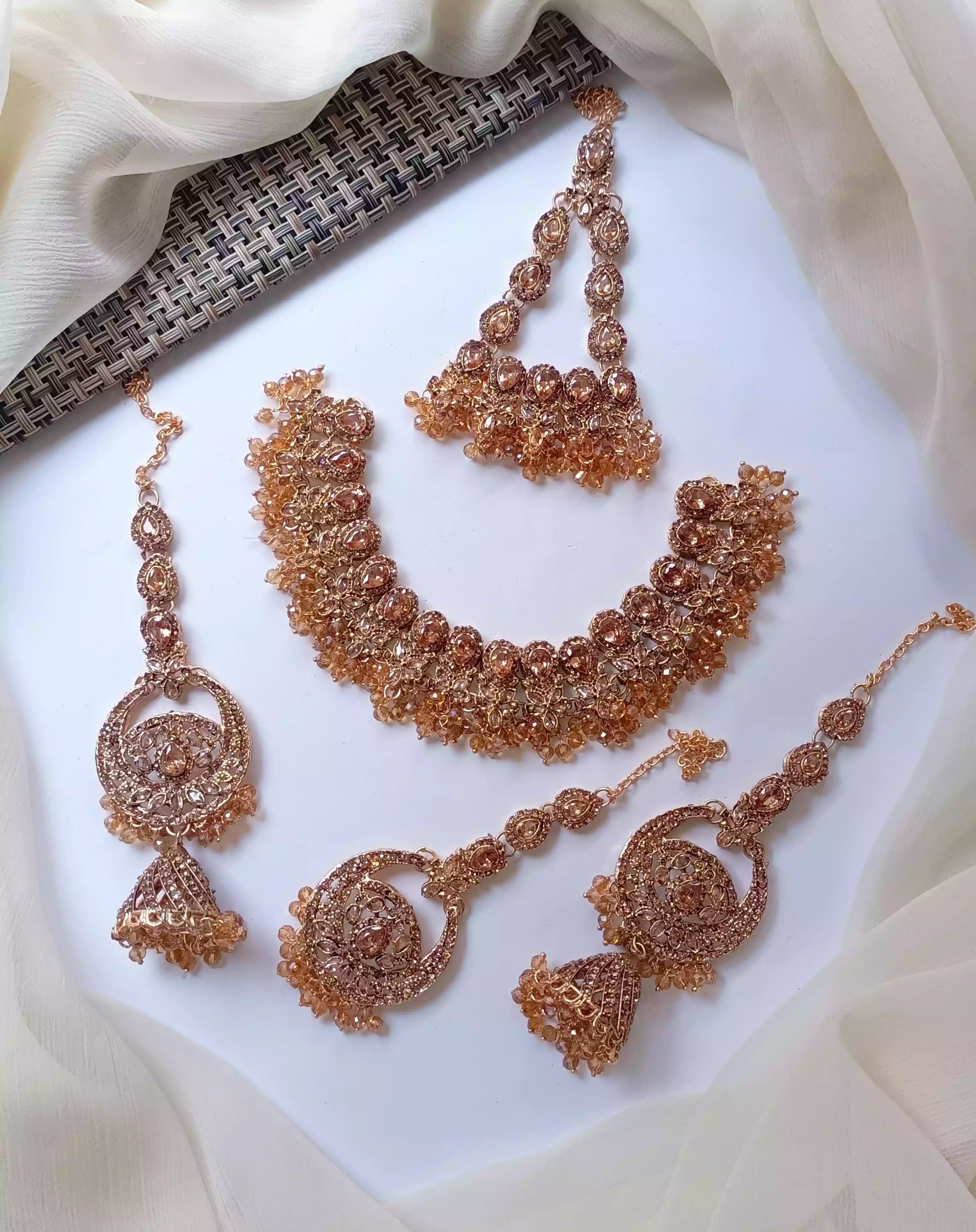 Zircon birdal set with jhumar