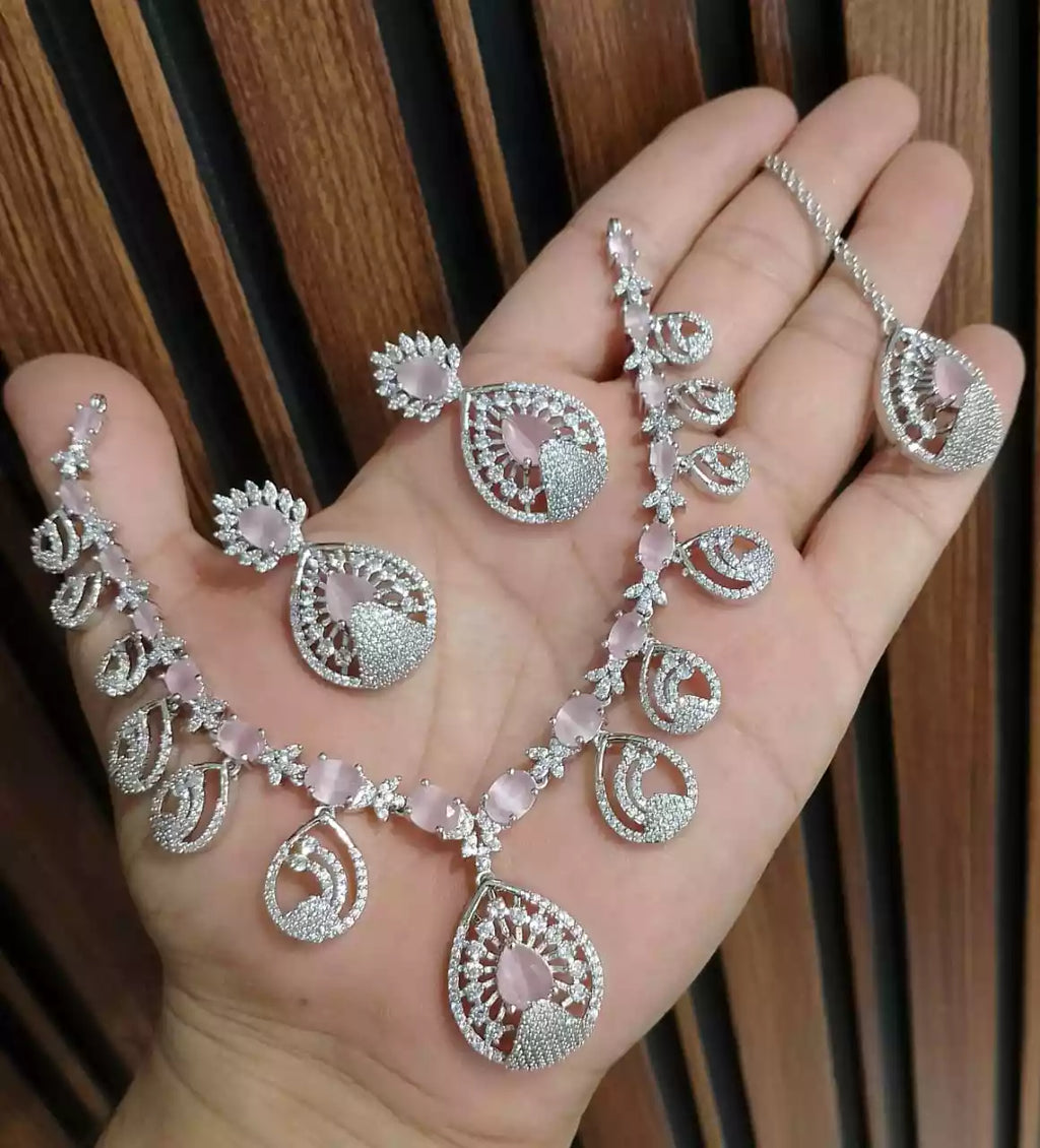 Indian zircon necklace set