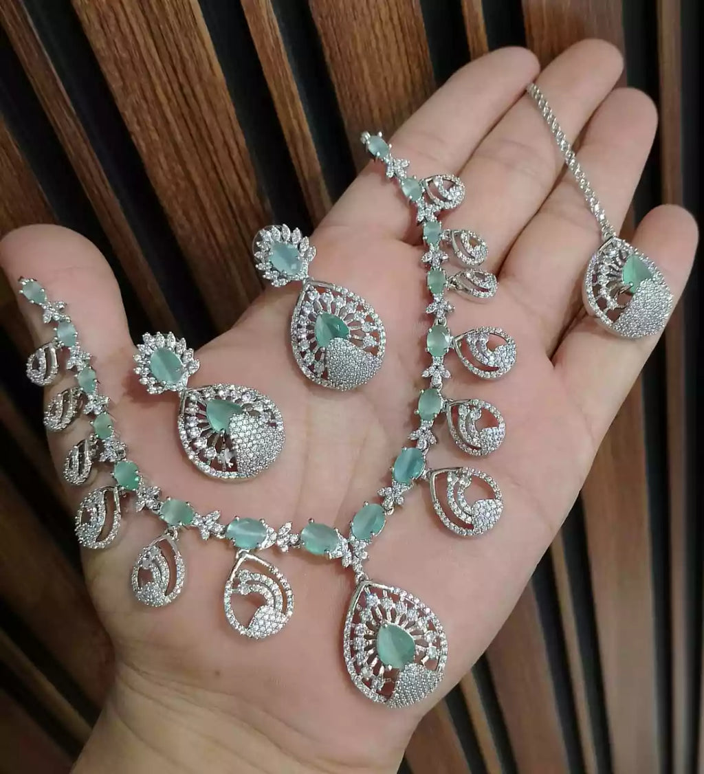 Indian zircon necklace set