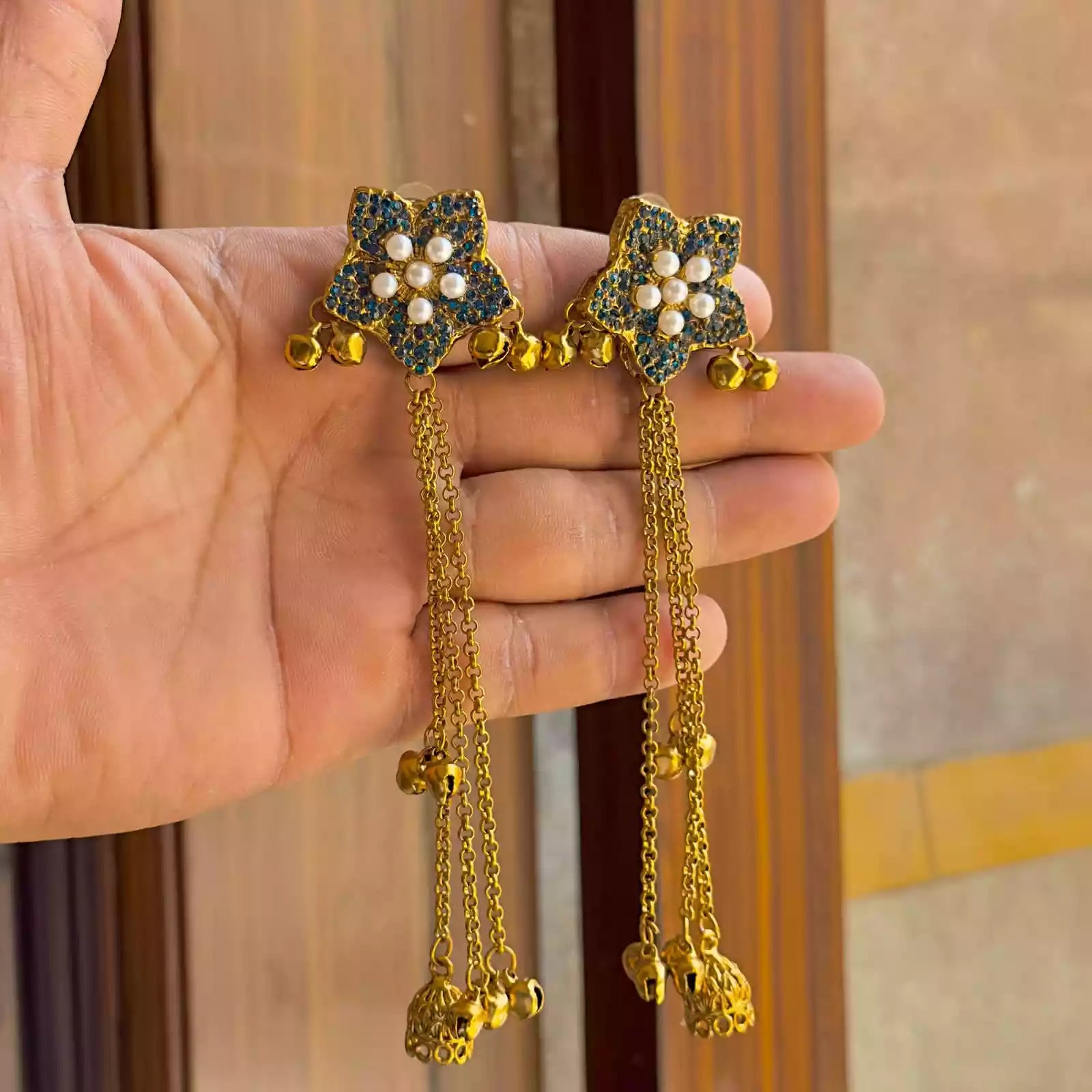 Floral kashmiri earrings