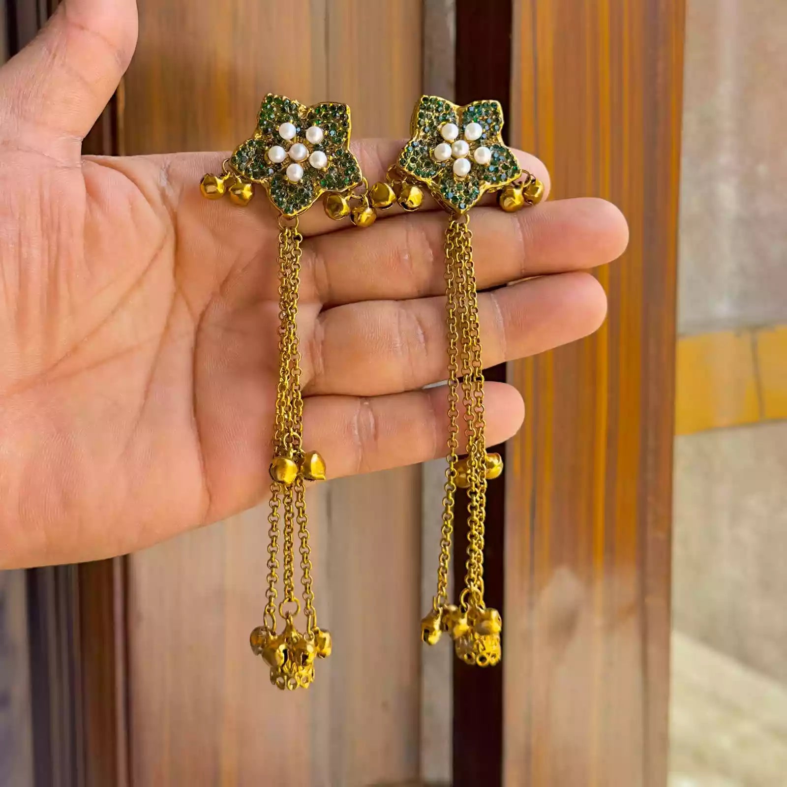 Floral kashmiri earrings