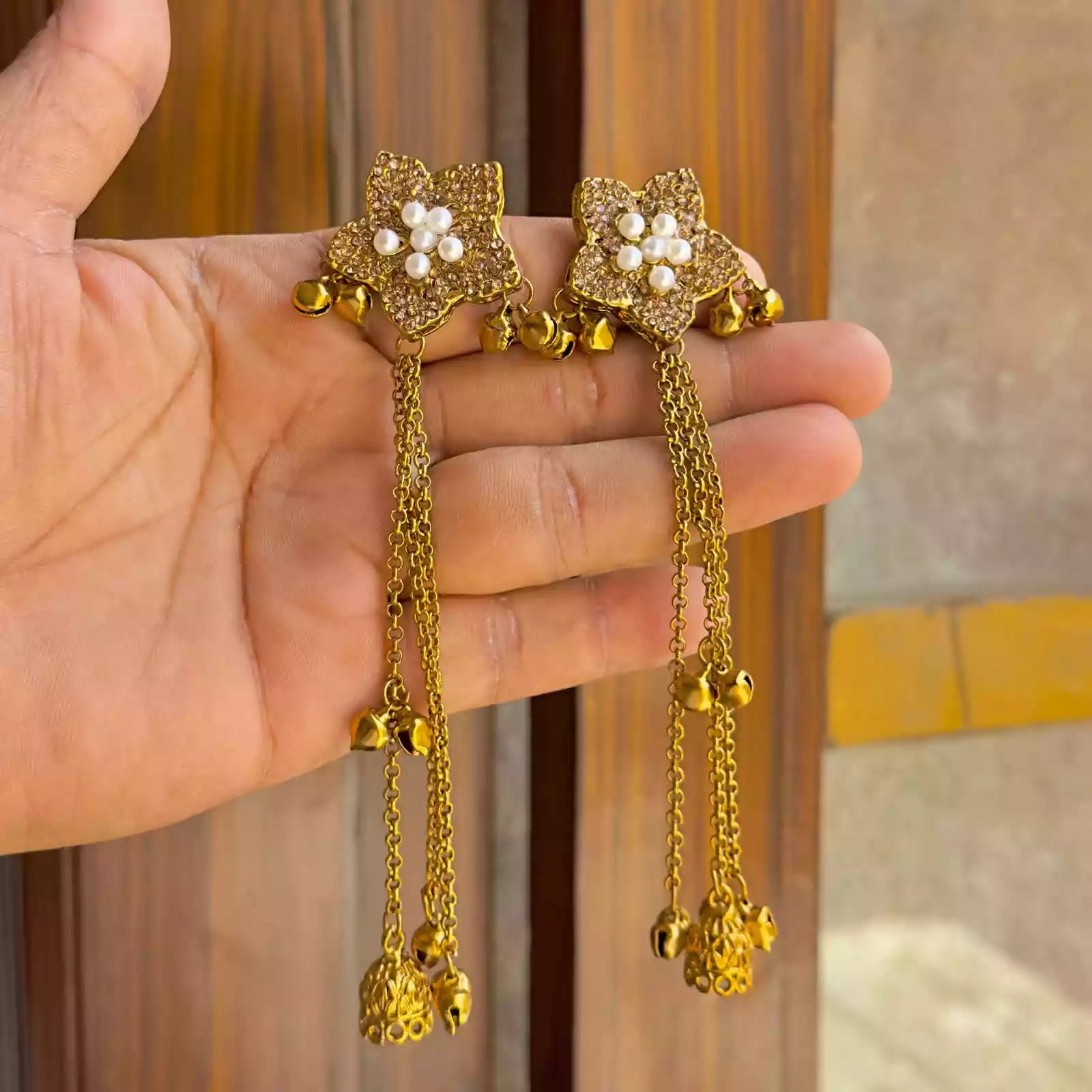 Floral kashmiri earrings