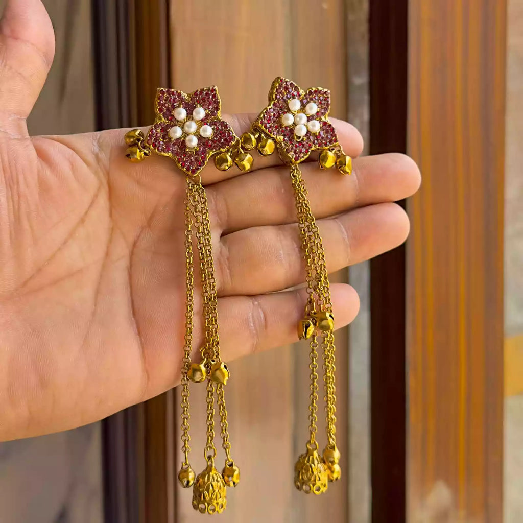 Floral kashmiri earrings