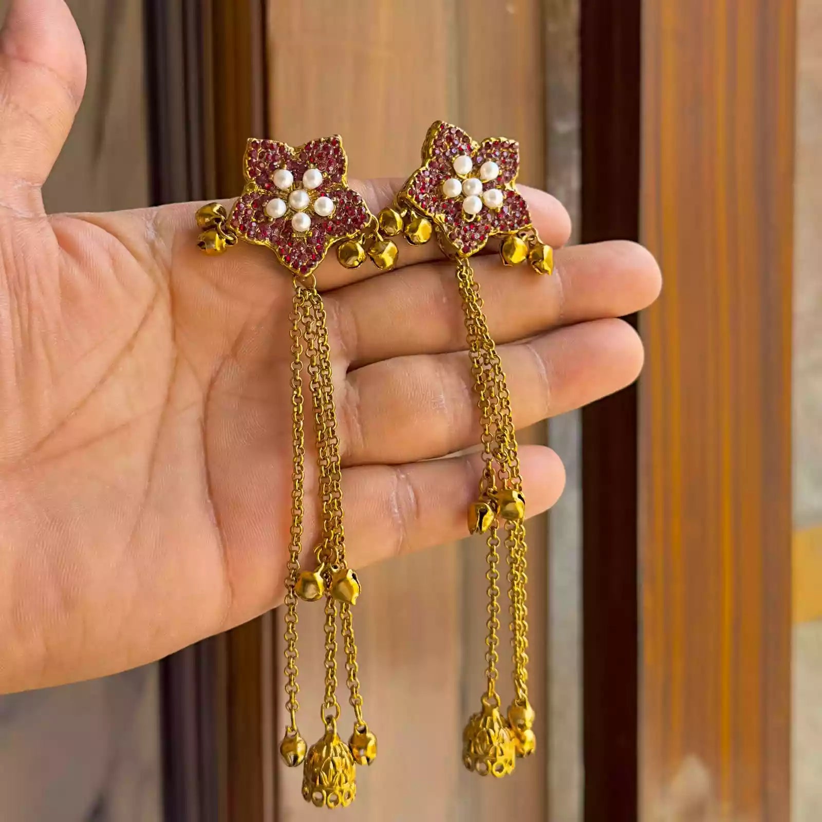 Floral kashmiri earrings