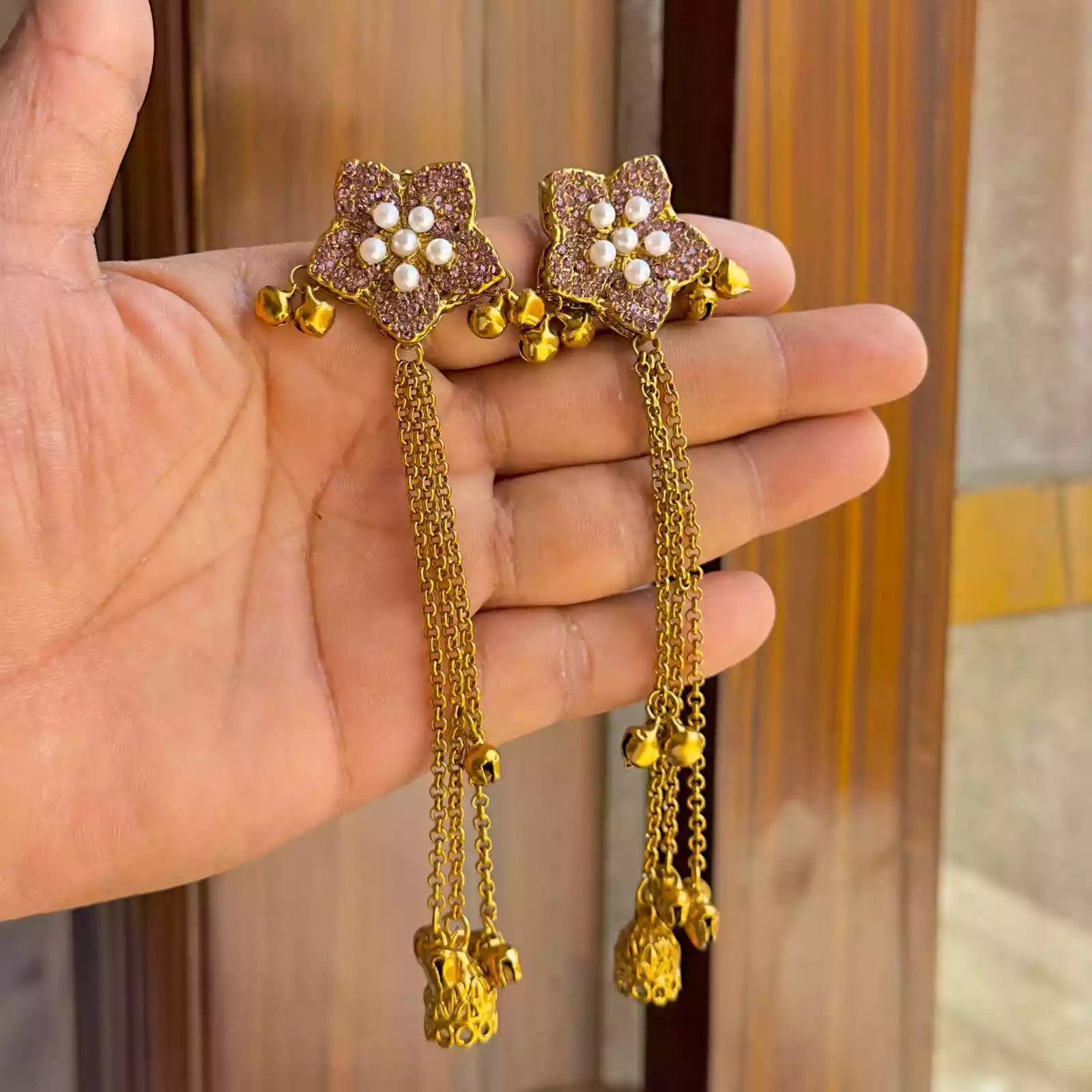 Floral kashmiri earrings
