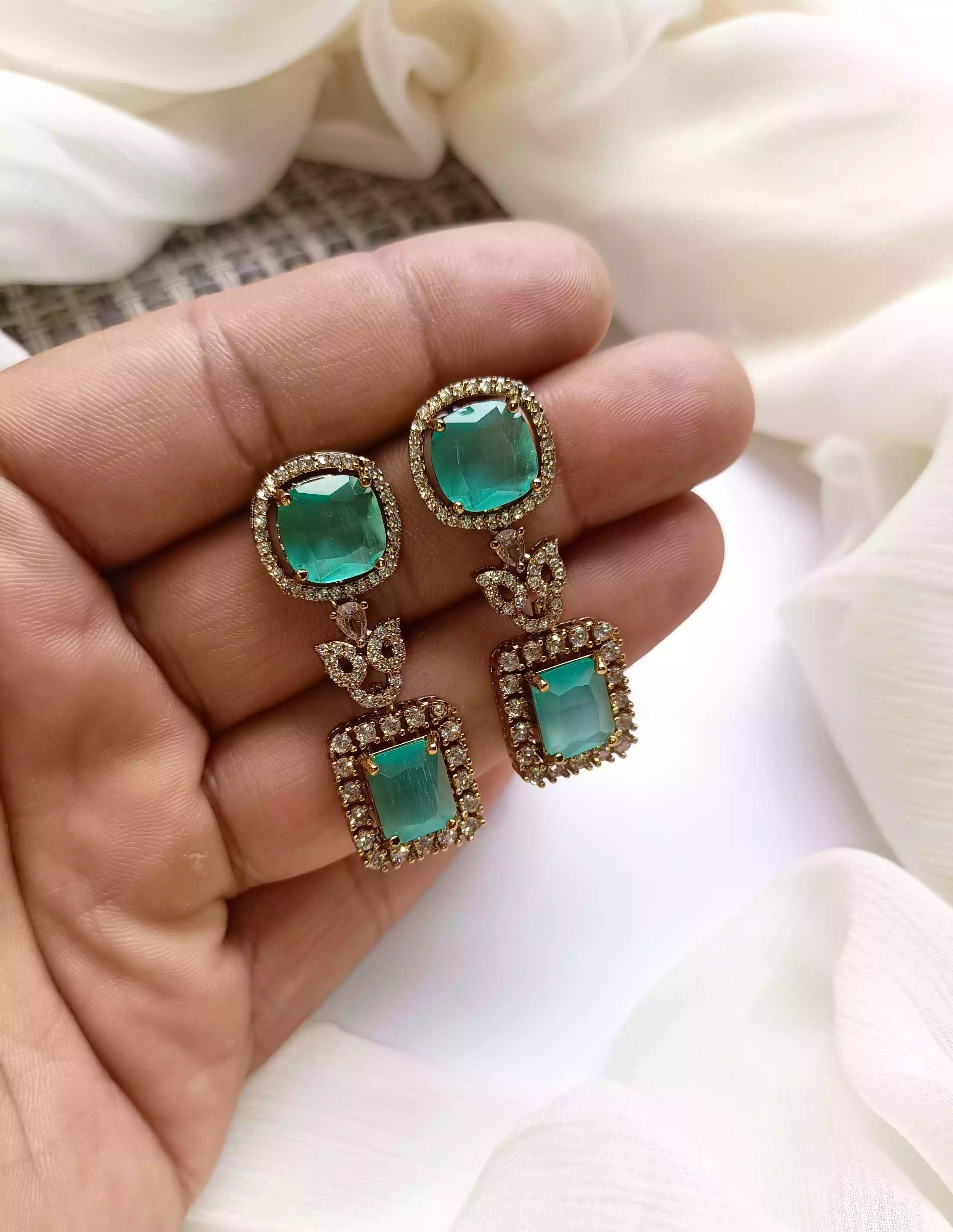 AD zircon earrings