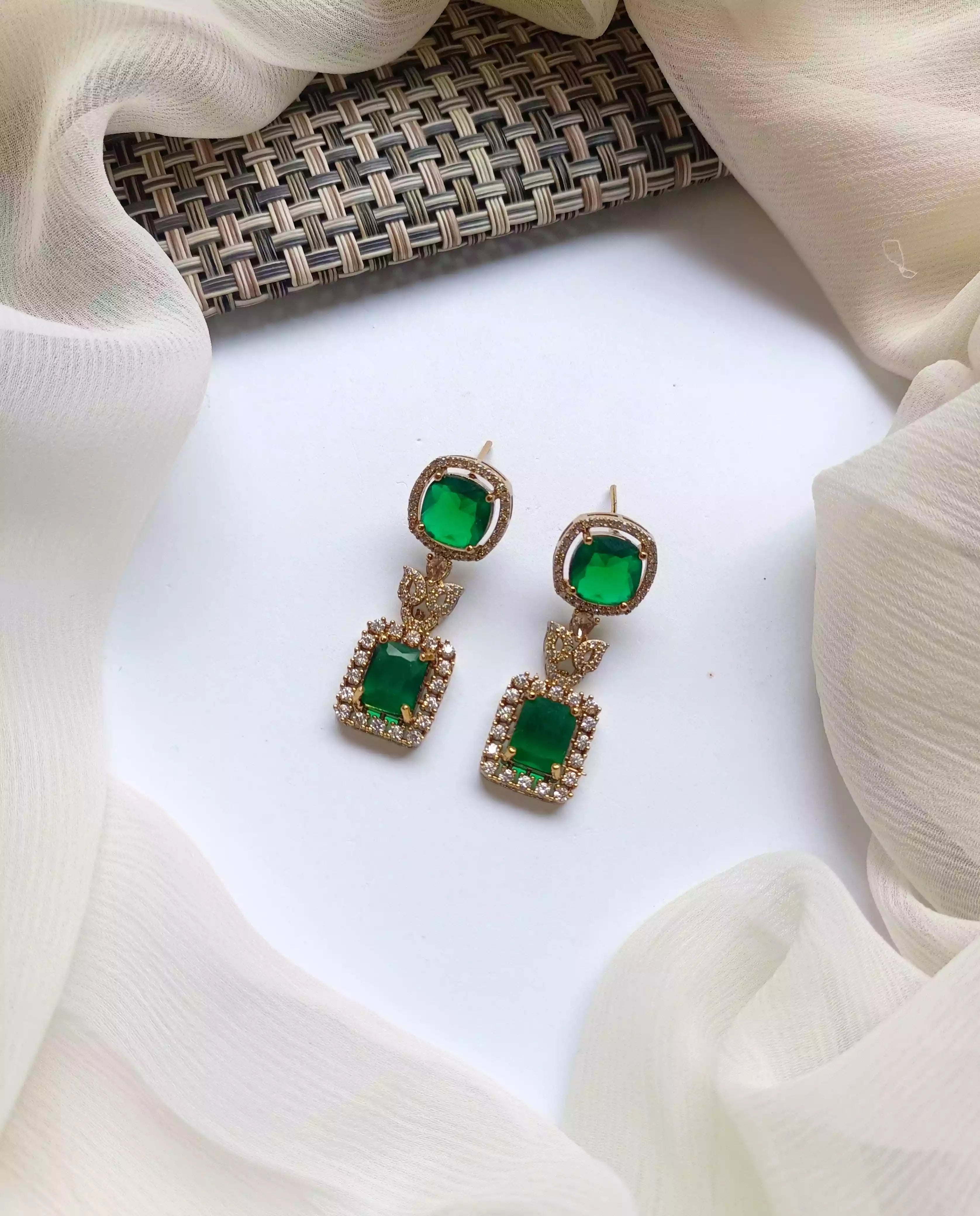AD zircon earrings Secondary image