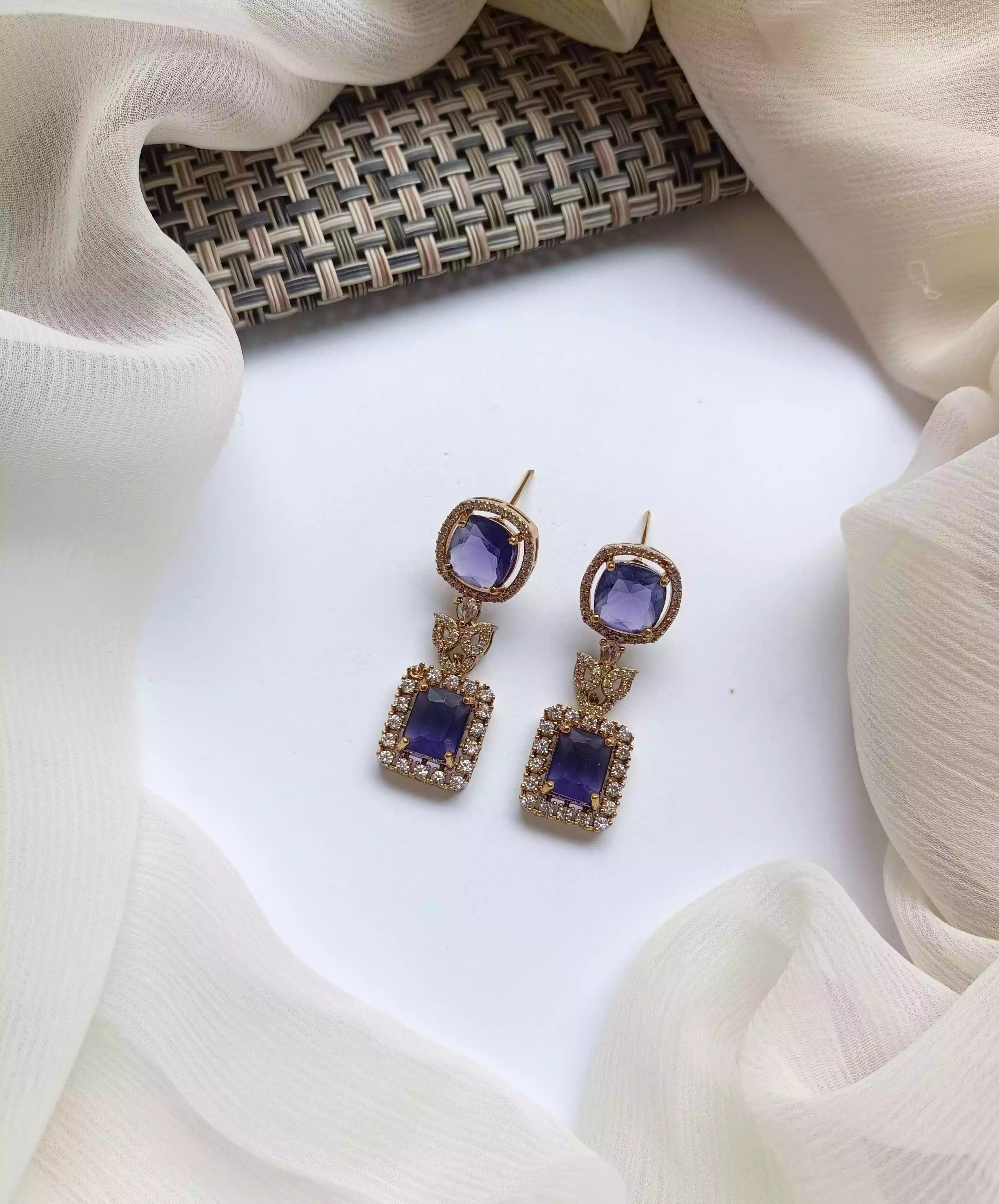 AD zircon earrings