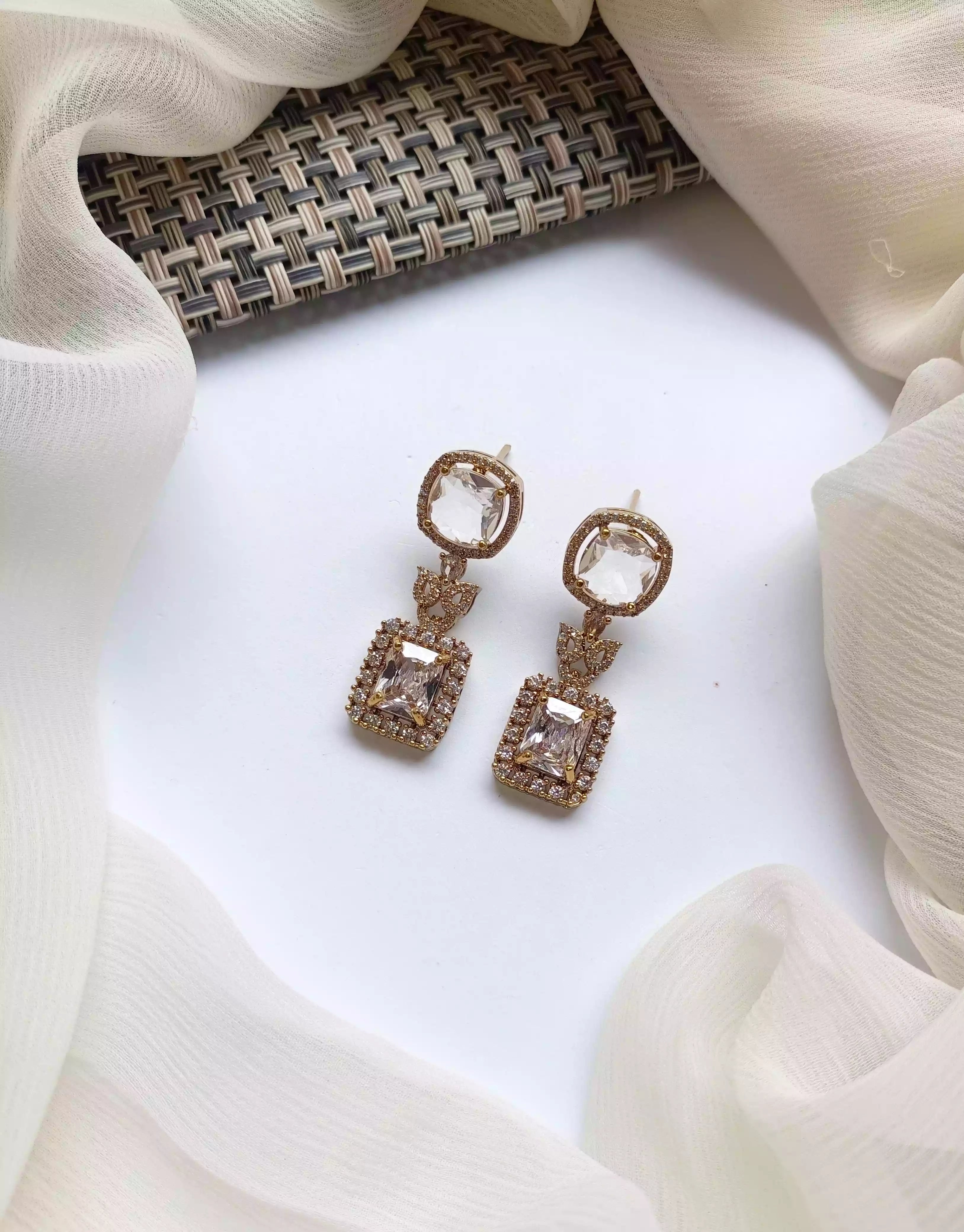 AD zircon earrings