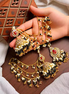 Zircon jhumki with teeka