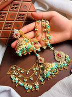 Zircon jhumki with teeka