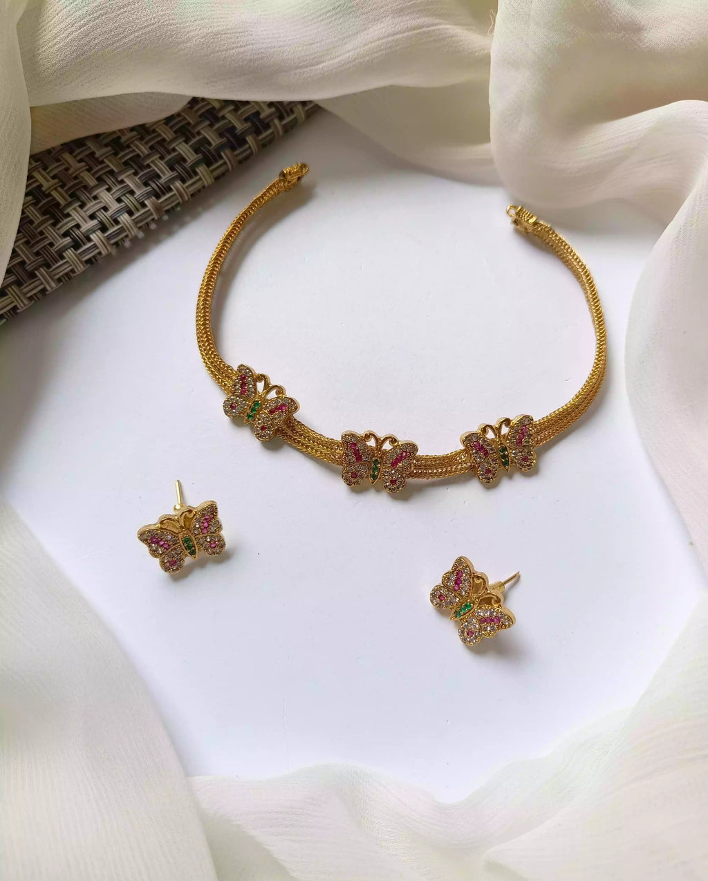 South indian butterfly choker set