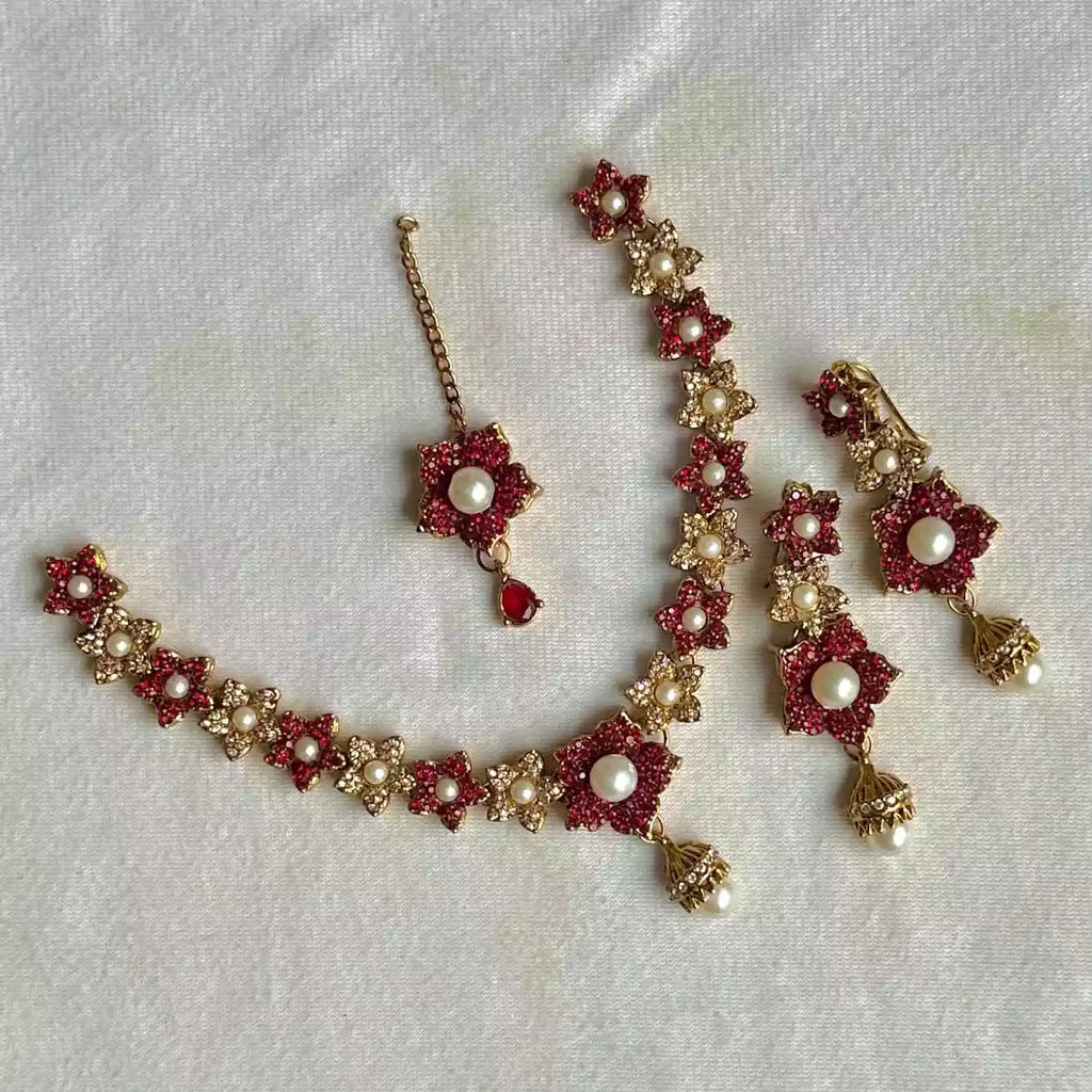 Turkish floral necklace set