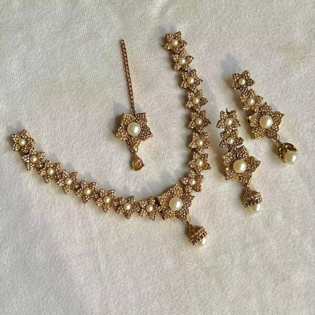 Turkish floral necklace set