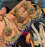Noratan earrings with teeka