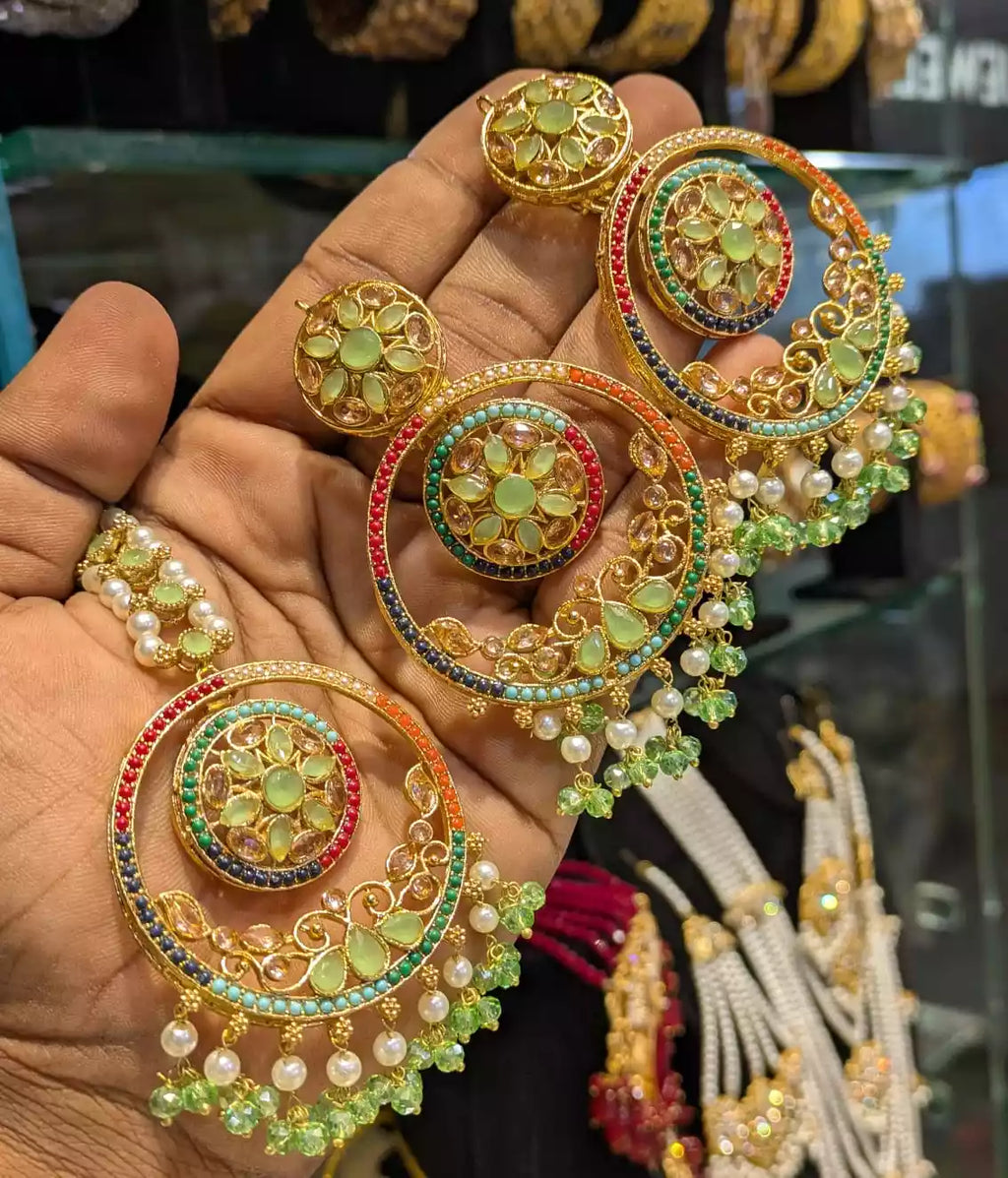 Noratan earrings with teeka