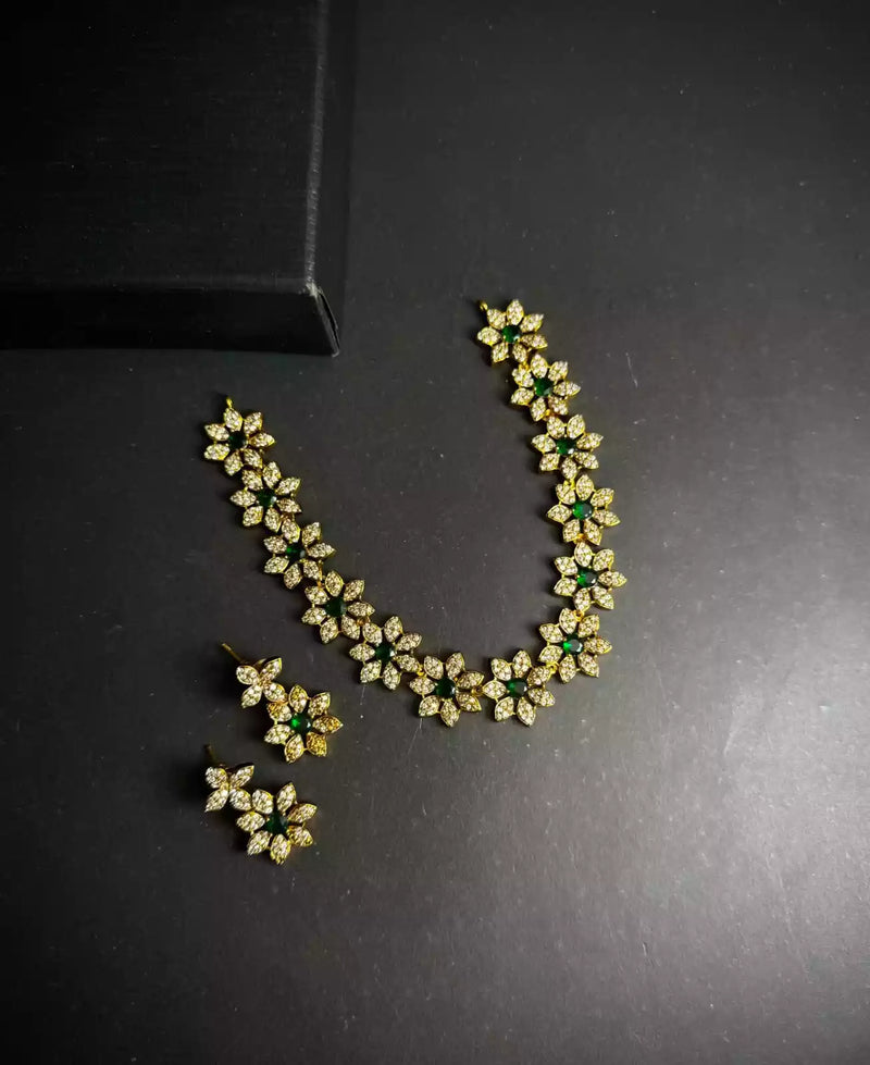 Indian zircon necklace set