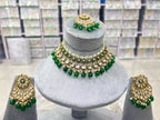 Kundan necklace set with teeka