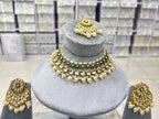 Kundan necklace set with teeka