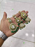Kundan sahara earrings teeka