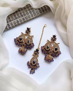 Zircon earrings with teeka