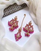 Zircon earrings with teeka