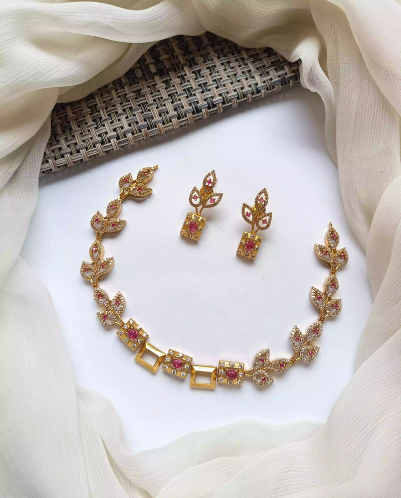 Gold plated delicate zircon set