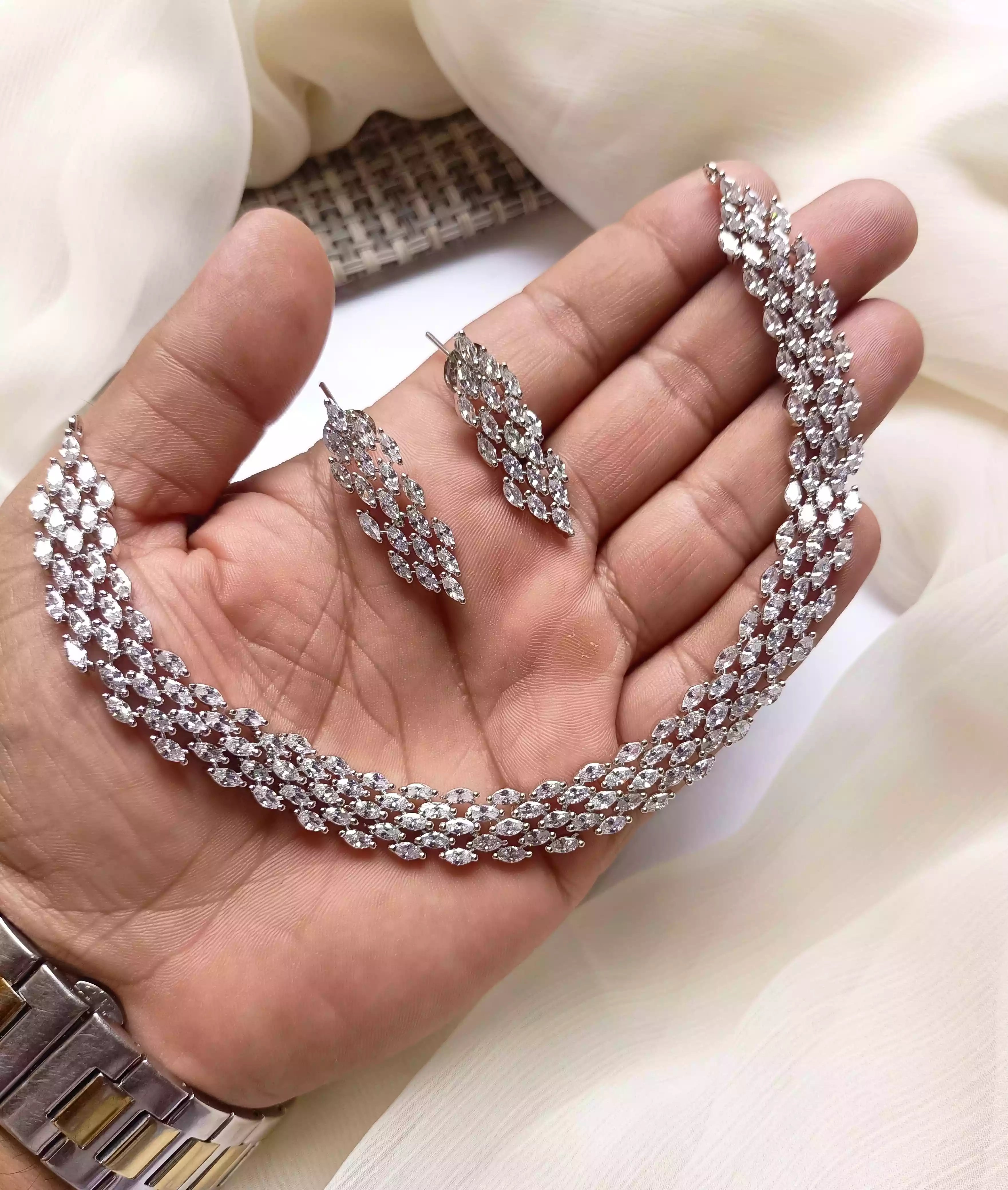 Indian zircon necklace set