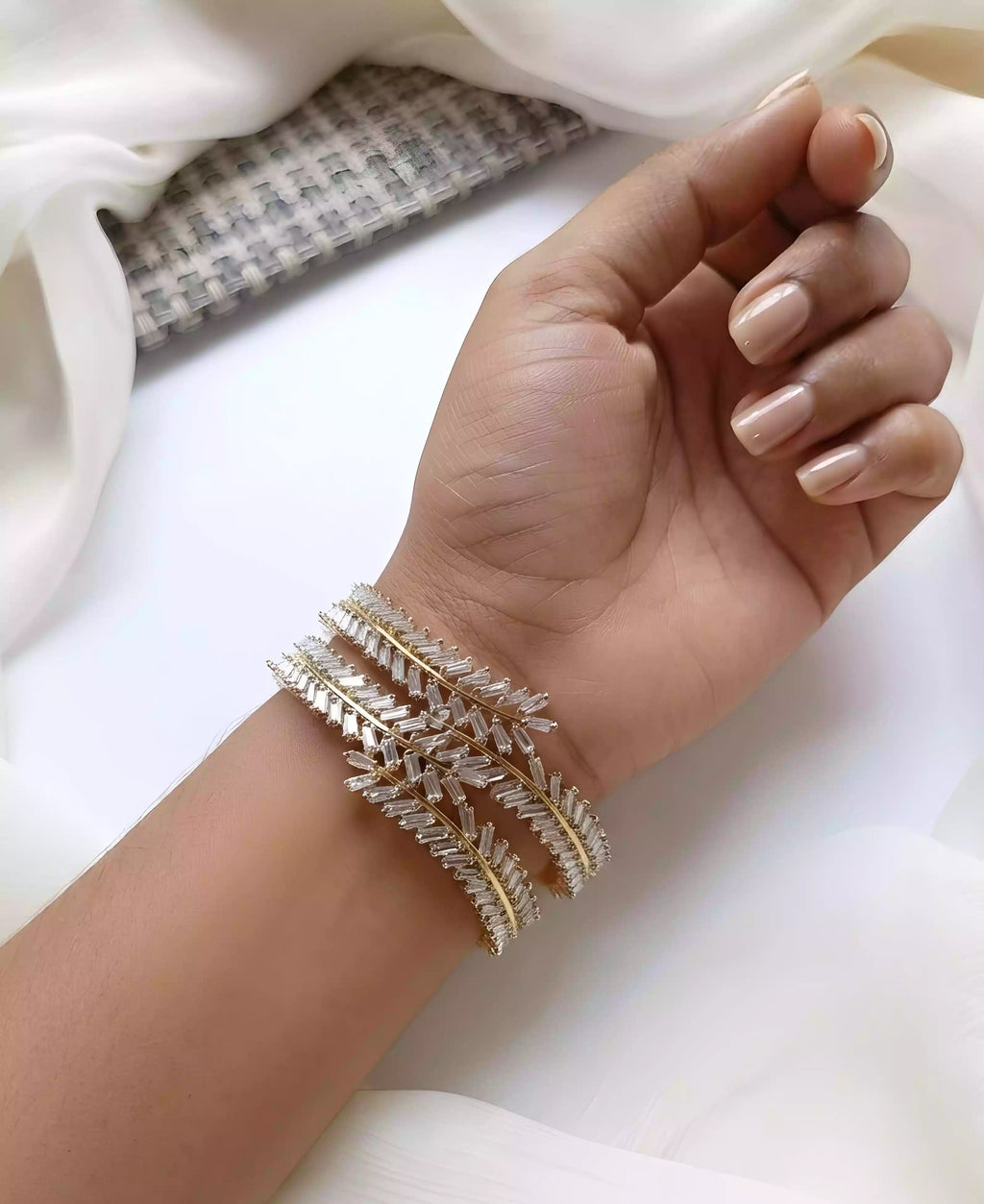 Zircon bangle pair