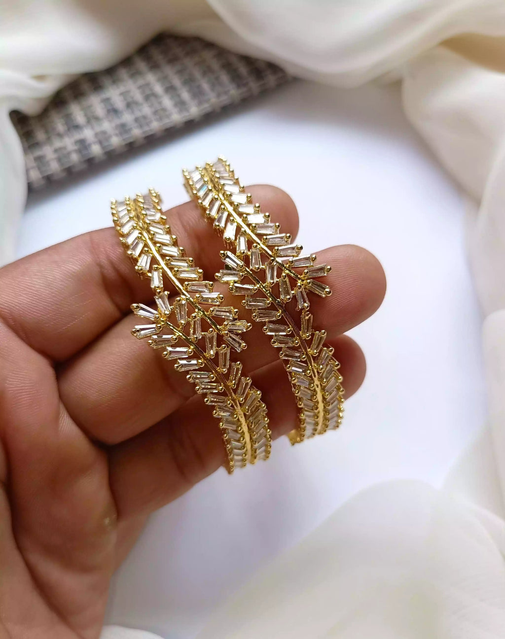 Zircon bangle pair
