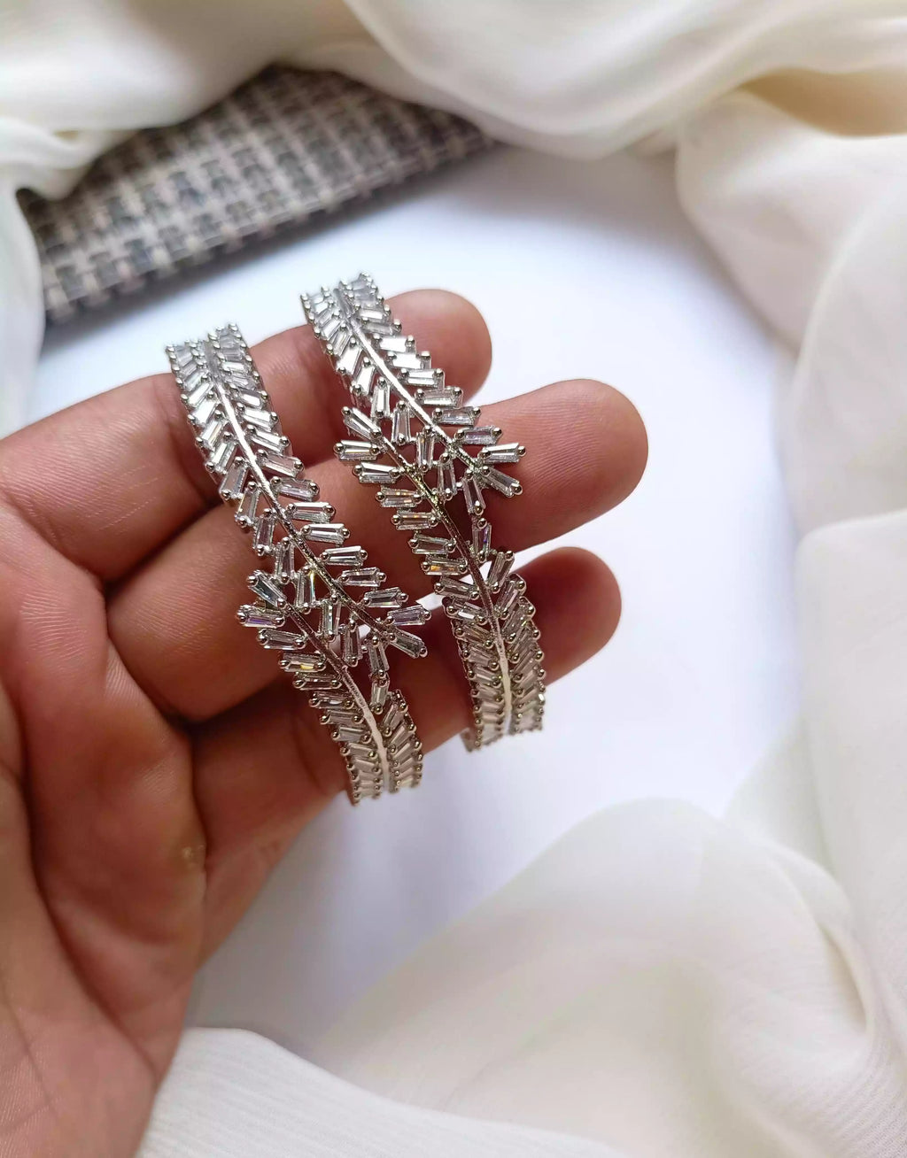 Zircon bangle pair
