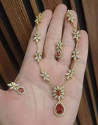 Delicate south indian necklace set