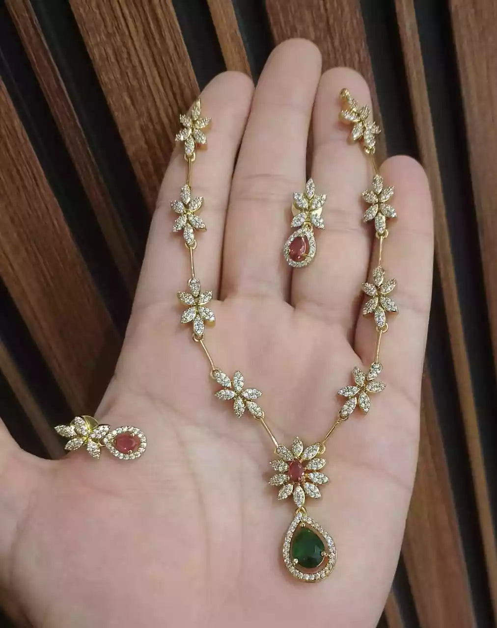 Delicate south indian necklace set