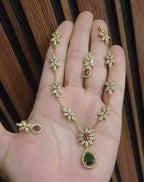 Delicate south indian necklace set