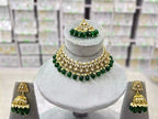 Kundan necklace set with teeka