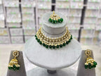 Kundan necklace set with teeka