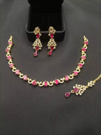 Delicate AD zircon necklace set