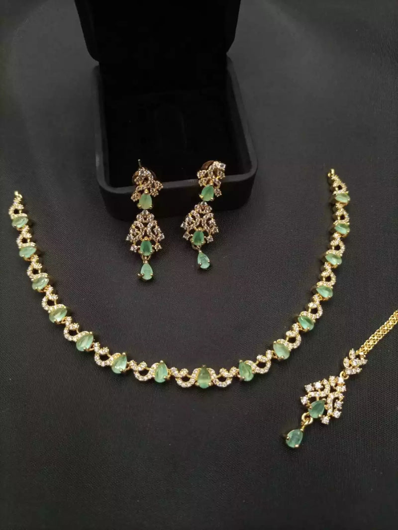 Delicate AD zircon necklace set