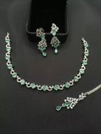 Delicate AD zircon necklace set