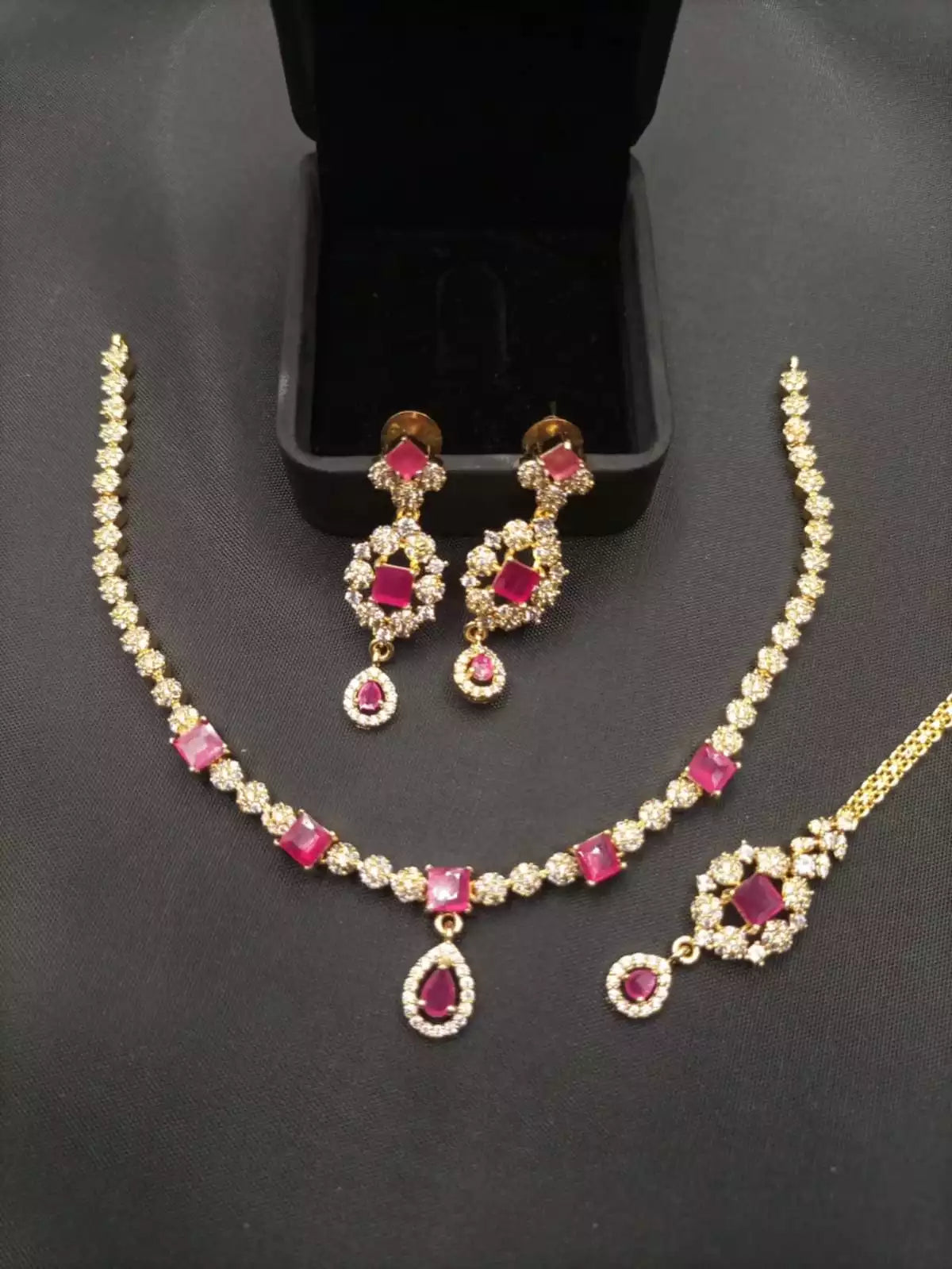 Indian zircon necklace set